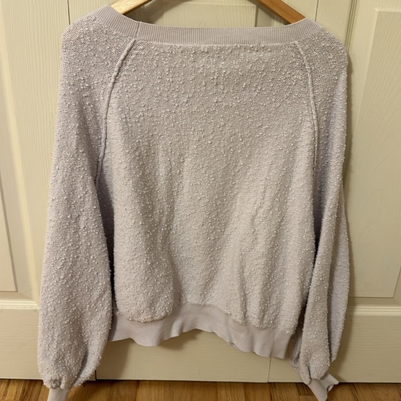 Free People Found My Friend Boucle Knit Lilac sweater size S/P - Picture 6 of 6